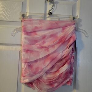 Womens Aqua Pink and White Skirt